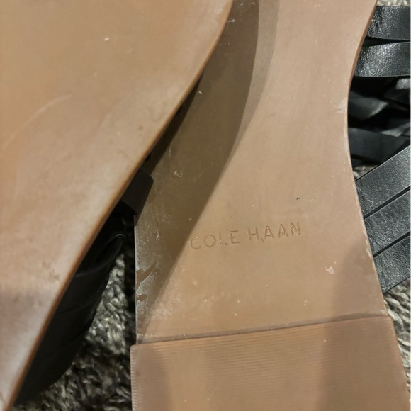 Cole Haan Francie Strappy Slingback Sandal Black Leather Womens size 8.5 - Picture 5 of 11
